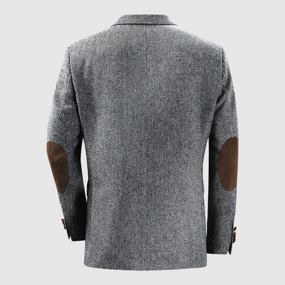 Blazer da uomo sartoriale con tasche applicate a spina di pesce