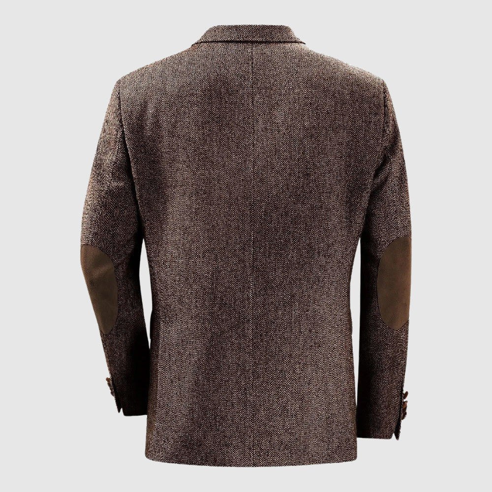 Blazer da uomo sartoriale con tasche applicate a spina di pesce