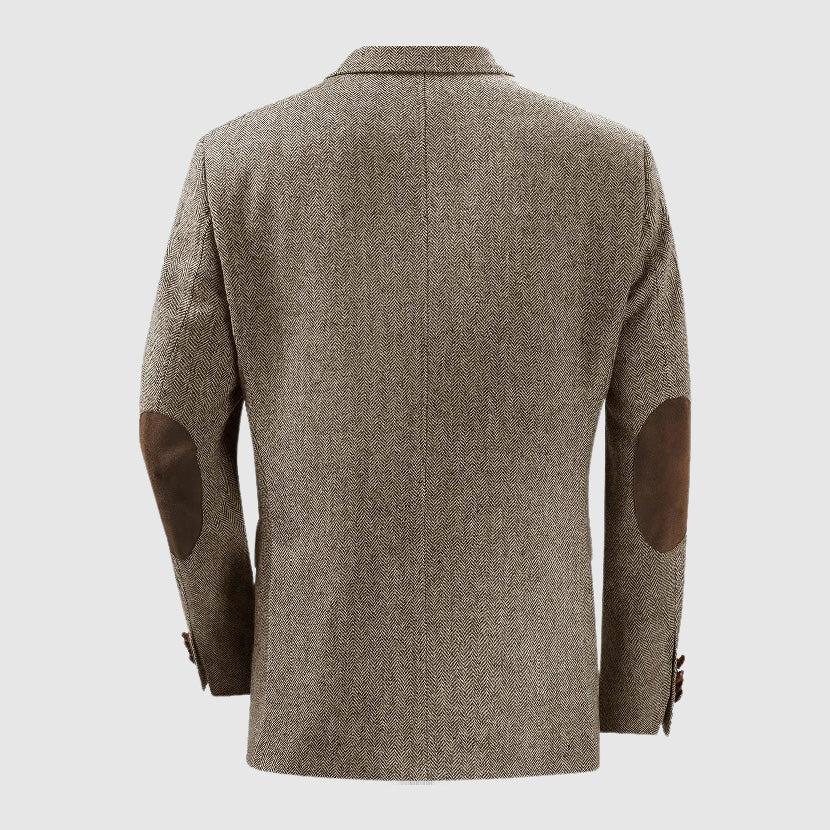 Blazer da uomo sartoriale con tasche applicate a spina di pesce