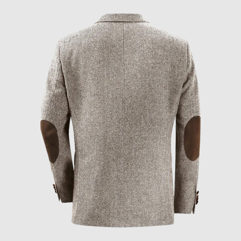 Blazer da uomo sartoriale con tasche applicate a spina di pesce