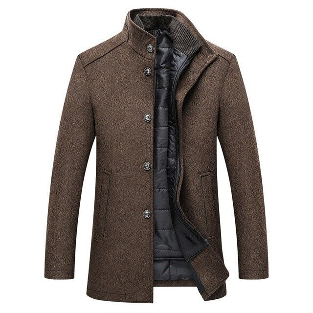 Manteau d’Hiver Homme à Col Montant avec Insert Matelassé