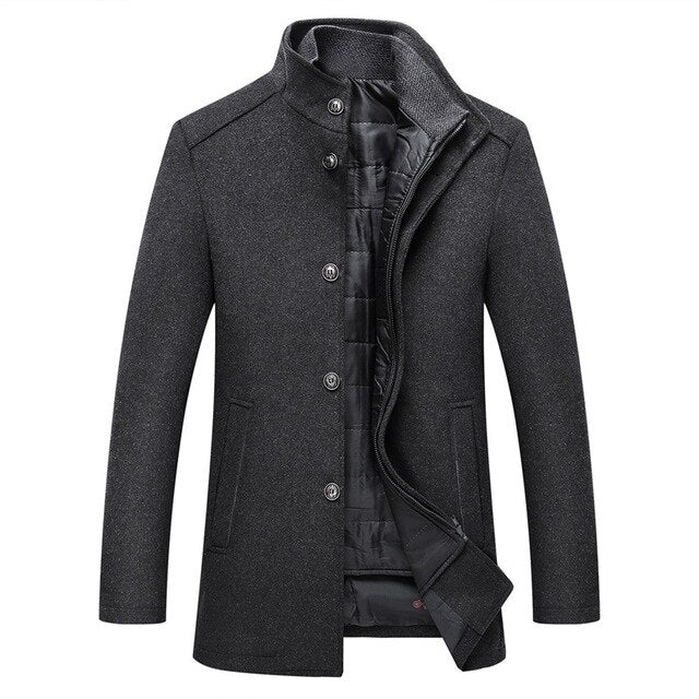 Manteau d’Hiver Homme à Col Montant avec Insert Matelassé