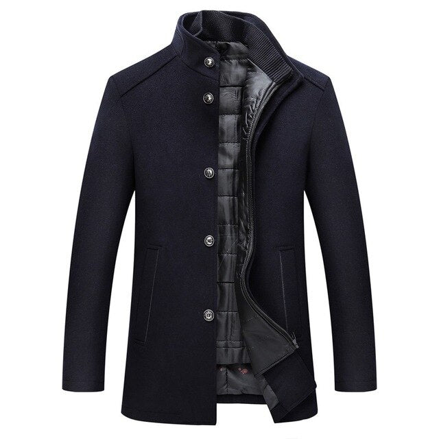Manteau d’Hiver Homme à Col Montant avec Insert Matelassé